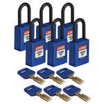 Brady Key Weatherproof Nylon Padlock, 6.4mm Shackle, 38mm Body