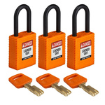 Brady Key Weatherproof Nylon Padlock, 6.4mm Shackle, 38mm Body