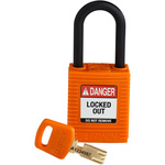 Brady Key Weatherproof Nylon Padlock, 6.4mm Shackle, 38mm Body