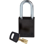 Brady Key Weatherproof Aluminium Padlock, 6.4mm Shackle, 38mm Body