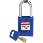 Brady Key Weatherproof Nylon Padlock, 6.4mm Shackle, 38mm Body