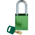 Brady Key Weatherproof Aluminium Padlock, 6.4mm Shackle, 38mm Body