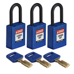 Brady Key Weatherproof Nylon Padlock, 6.4mm Shackle, 38mm Body