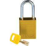 Brady Key Weatherproof Aluminium Padlock, 6.4mm Shackle, 38mm Body