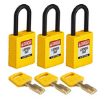 Brady Key Weatherproof Nylon Padlock, 6.4mm Shackle, 38mm Body