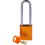 Brady Key Weatherproof Aluminium Padlock, 6.4mm Shackle, 38mm Body