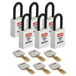 Brady Key Weatherproof Nylon Padlock, 6.4mm Shackle, 38mm Body