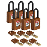 Brady Key Weatherproof Nylon Padlock, 6.4mm Shackle, 38mm Body