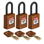 Brady Key Weatherproof Nylon Padlock, 6.4mm Shackle, 38mm Body