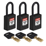 Brady Key Weatherproof Nylon Padlock, 6.4mm Shackle, 38mm Body