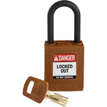 Brady Key Weatherproof Nylon Padlock, 6.4mm Shackle, 38mm Body