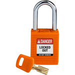 Brady Key Weatherproof Nylon Padlock, 6.4mm Shackle, 38mm Body