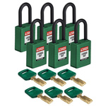 Brady Key Weatherproof Nylon Padlock, 6.4mm Shackle, 38mm Body