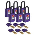 Brady Key Weatherproof Nylon Padlock, 6.4mm Shackle, 38mm Body