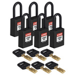 Brady Key Weatherproof Nylon Padlock, 6.4mm Shackle, 38mm Body
