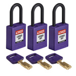 Brady Key Weatherproof Nylon Padlock, 6.4mm Shackle, 38mm Body