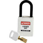Brady Key Weatherproof Nylon Padlock, 6.4mm Shackle, 38mm Body