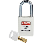 Brady Key Weatherproof Nylon Padlock, 6.4mm Shackle, 38mm Body