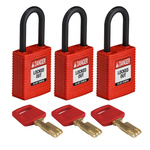 Brady Key Weatherproof Safety Padlock, Keyed Alike, 6.35mm Shackle