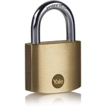 YALE Padlock Brass Padlock, 6.3mm Shackle, 40mm Body