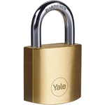 YALE Padlock Brass Padlock, 6.3mm Shackle, 40mm Body