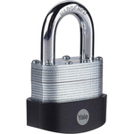 YALE Padlock Brass, Steel Steel Padlock, 9.5mm Shackle, 56mm Body
