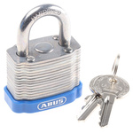 ABUS Key Weatherproof Steel Padlock, Keyed Alike, 6.7mm Shackle, 44mm Body