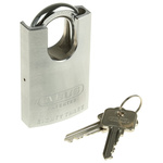 ABUS Key Weatherproof Steel Heavy Duty Padlock, 10mm Shackle, 48mm Body