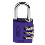 ABUS 145/30 Combination Weatherproof Aluminium Safety Padlock, 4.8mm Shackle, 30mm Body