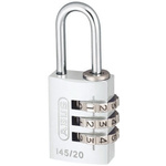 ABUS 145/20 Combination Weatherproof Aluminium, Steel Safety Padlock, 3mm Shackle, 20mm Body