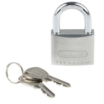 ABUS 64TI Key Weatherproof Titanium Weatherproof Padlock, Keyed Alike, 6.5mm Shackle, 40mm Body