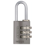 ABUS 145/20 Combination Weatherproof Aluminium Combination Padlock, 3mm Shackle, 22.5mm Body