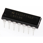 LM319N/NOPB Texas Instruments, Dual Comparator, Open Collector O/P, 0.08μs 9 → 28 V 14-Pin MDIP