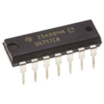UA747CN Texas Instruments, Op Amp, 1MHz, 14-Pin PDIP