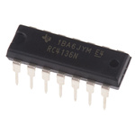 RC4136N Texas Instruments, Op Amp, 3MHz, 14-Pin PDIP