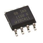 INA118U Texas Instruments, Instrumentation Amplifier, 125μV Offset 800kHz, 8-Pin SOIC