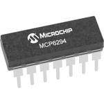 MCP6294-E/P Microchip, Op Amp, RRIO, 10MHz, 3 V, 5 V, 14-Pin PDIP