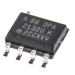 OPA2132UA Texas Instruments, Precision, Op Amp, 8MHz, 8-Pin SOIC