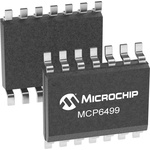 MCP6499T-E/SL Microchip, Operational Amplifier, Op Amp, RRIO, 30MHz, 1.8 → 5.5 V, 14-Pin SOIC