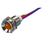 Tranilamp Orange Indicator, Lead Wires Termination, 24 V dc, 9.5mm Mounting Hole Size