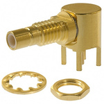 Cinch Connectors 50Ω Right Angle PCB Mount SMB ConnectorBulkhead Fitting, jack
