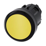 Siemens Flat Yellow Push Button Head - Momentary, SIRIUS ACT Series, 22mm Cutout, Round