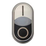 Eaton Extended Black, White Push Button - Momentary, M22 Series, 22mm Cutout, Double