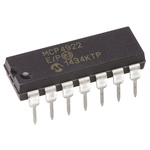 Microchip, DAC Dual 12 bit- 1%FSR Serial (SPI/Microwire), 14-Pin PDIP