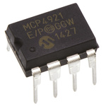 Microchip, DAC 12 bit- 1%FSR Serial (SPI/Microwire), 8-Pin PDIP