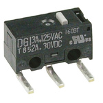 SPDT-NO/NC Button Microswitch, 3 A @ 125 V ac