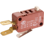 SPDT Plunger Microswitch, 16 A @ 250 V ac