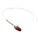 Dialight Red Incandescent Indicator, Lead Wires Termination, 5 V, 6.3 V, 4.9mm Mounting Hole Size