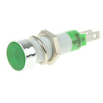 Signal Construct Green Indicator, Tab Termination, 24 → 28 V, 8mm Mounting Hole Size