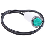 Arcolectric Green neon Indicator, Lead Wires Termination, 230 V ac, 12.7mm Mounting Hole Size